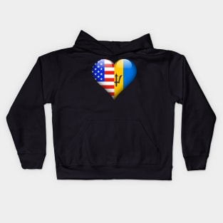 Half American Half Barbadian - Gift for Barbadian From Barbados Kids Hoodie